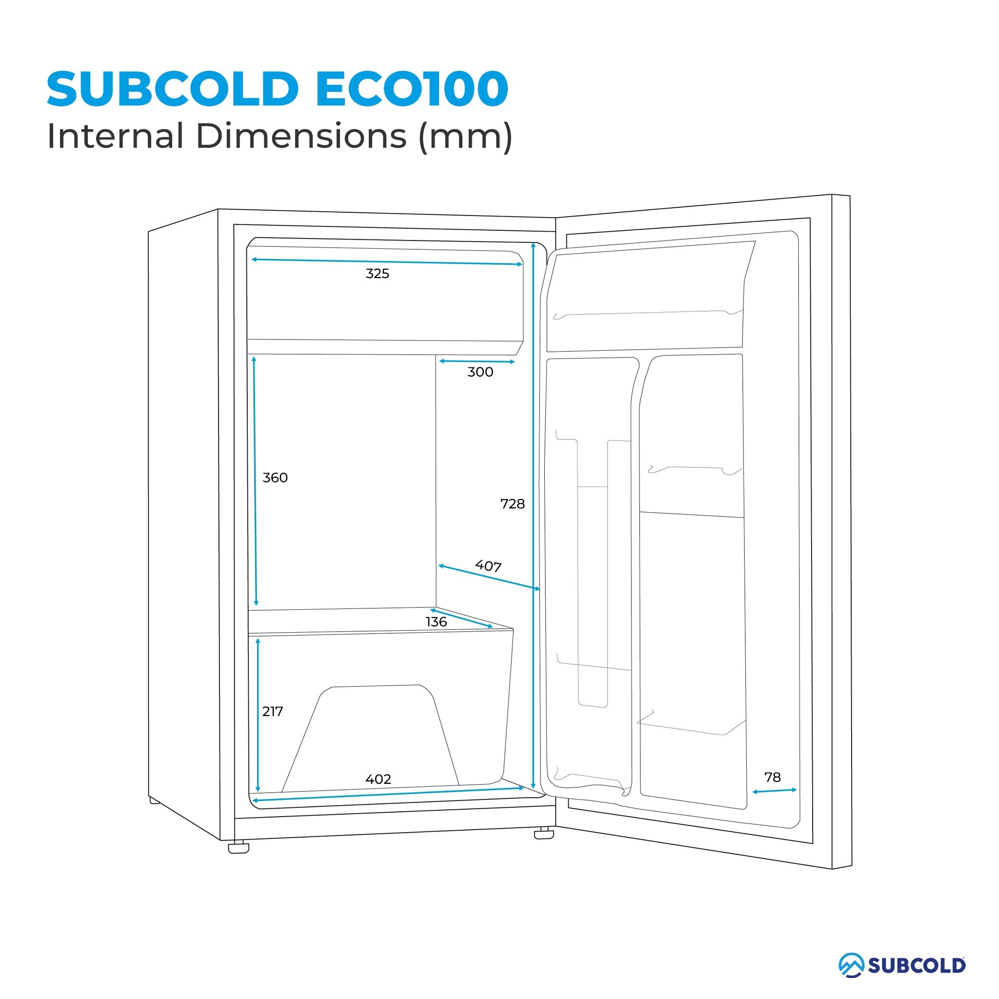 100L Fridge Subcold ECO100 White