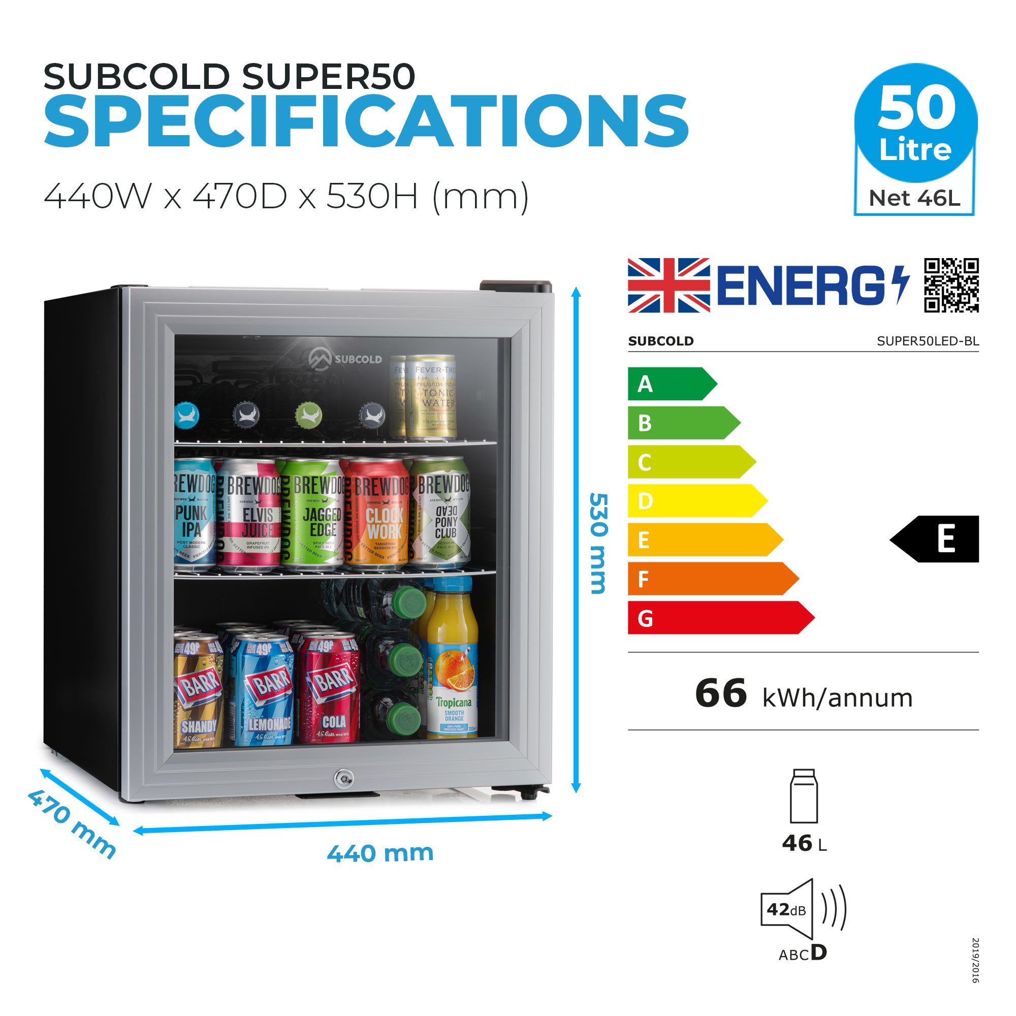 Subcold Super50 Beer Fridge Silver