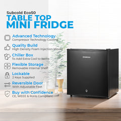 50L Fridge Subcold ECO50 Black
