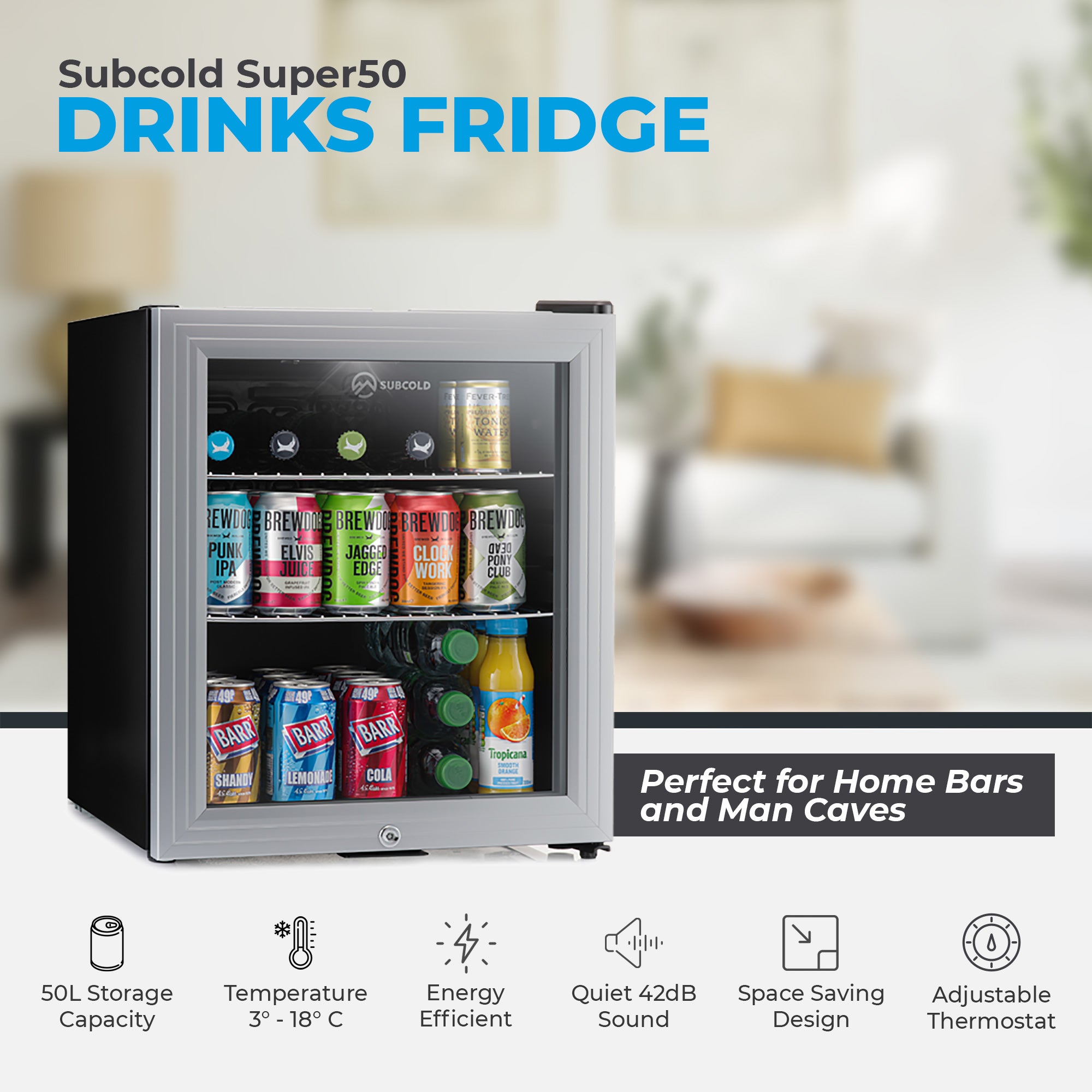 Subcold Super50 Beer Fridge Silver