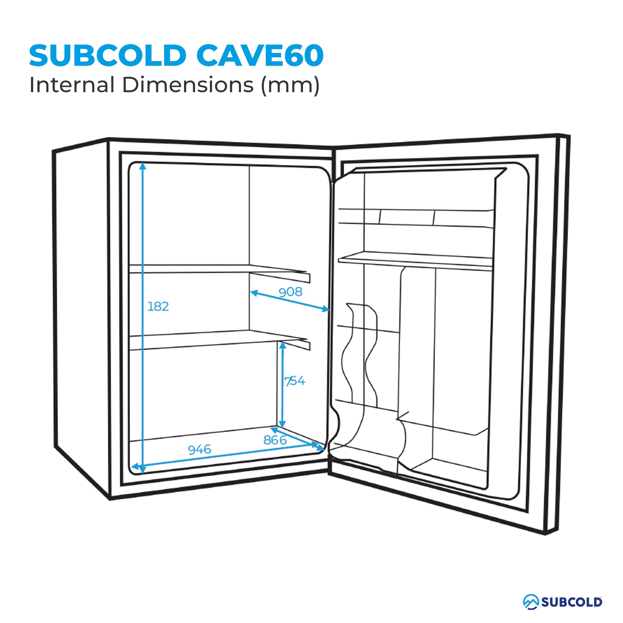Subcold Cave60 Beer Fridge Black