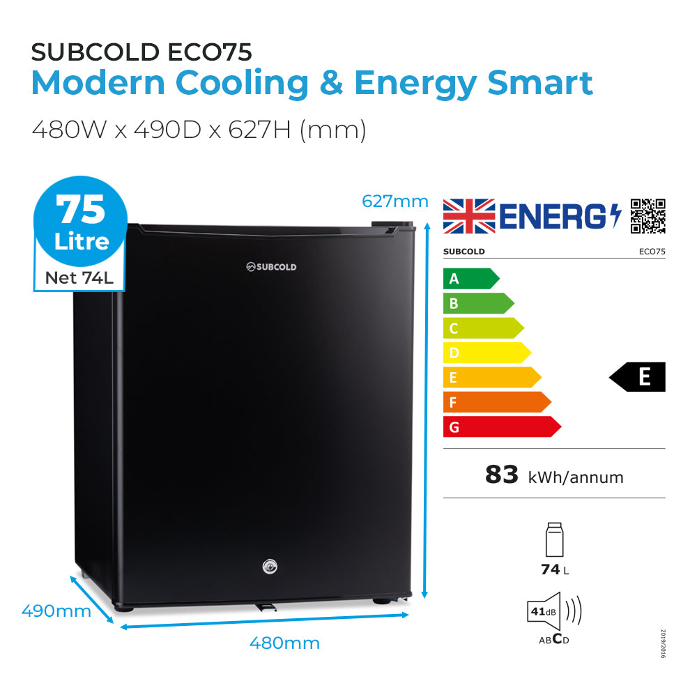 75L Fridge Subcold ECO75 Black