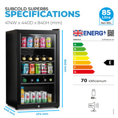 Subcold Super85 Beer Fridge Black