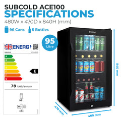 Subcold ACE100 Beer Fridge Black