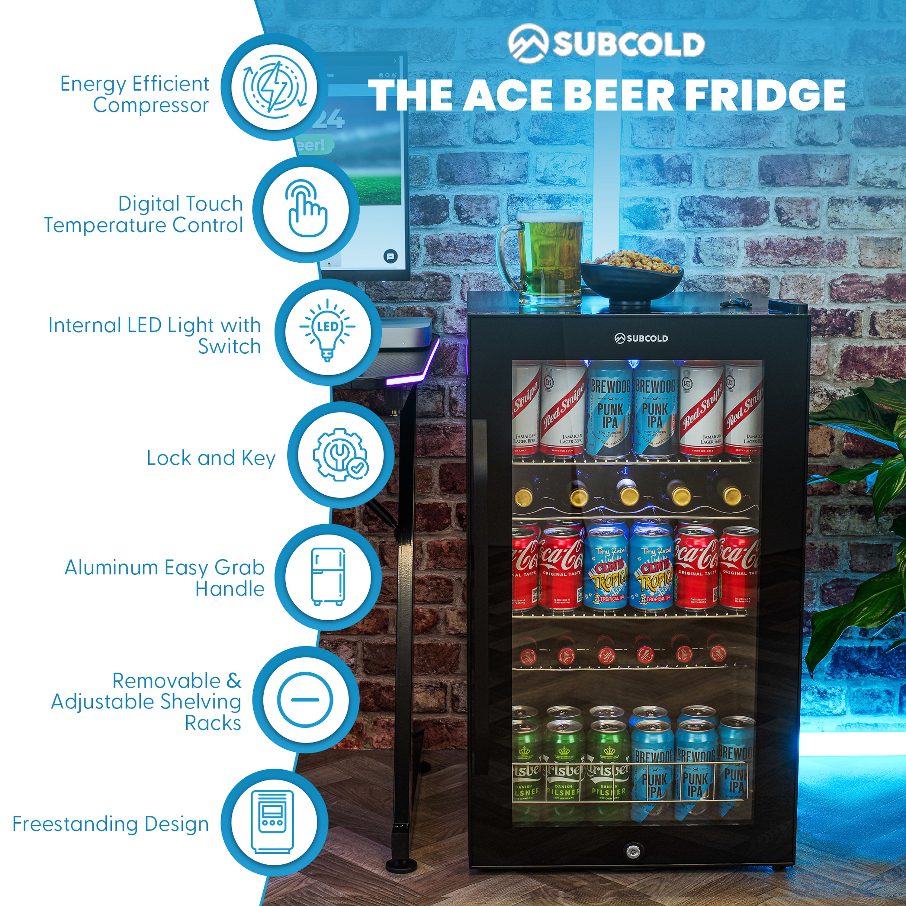 Subcold ACE130 Beer Fridge Black