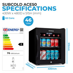 Subcold ACE50 Beer Fridge Black