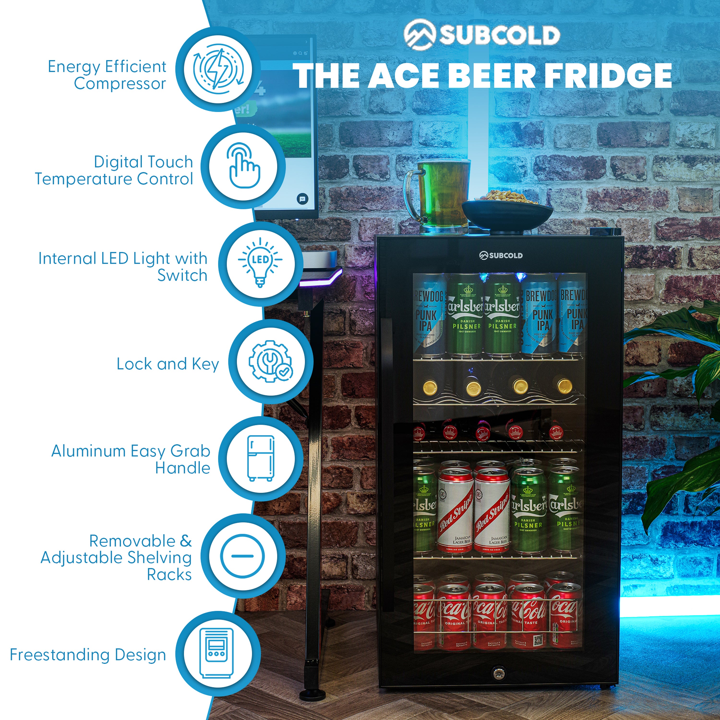 Subcold ACE90 Beer Fridge Black