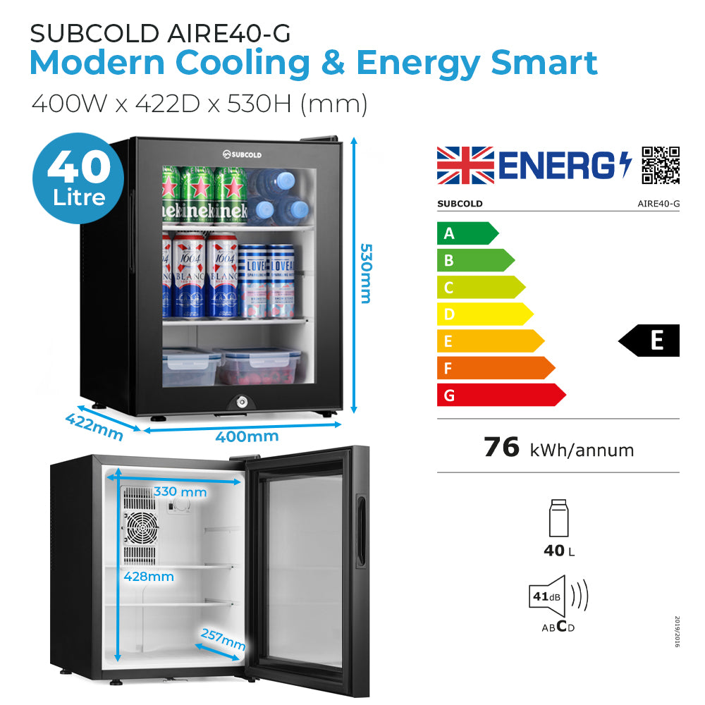 40L Fridge Subcold AIRE40-G Black