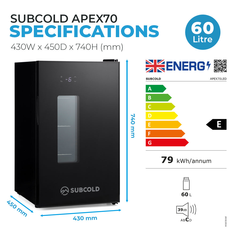 Subcold APEX70 Beer Fridge Black