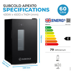 Subcold APEX70 Beer Fridge Black
