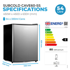 Subcold Cave60-SS Beer Fridge Stainless Steel