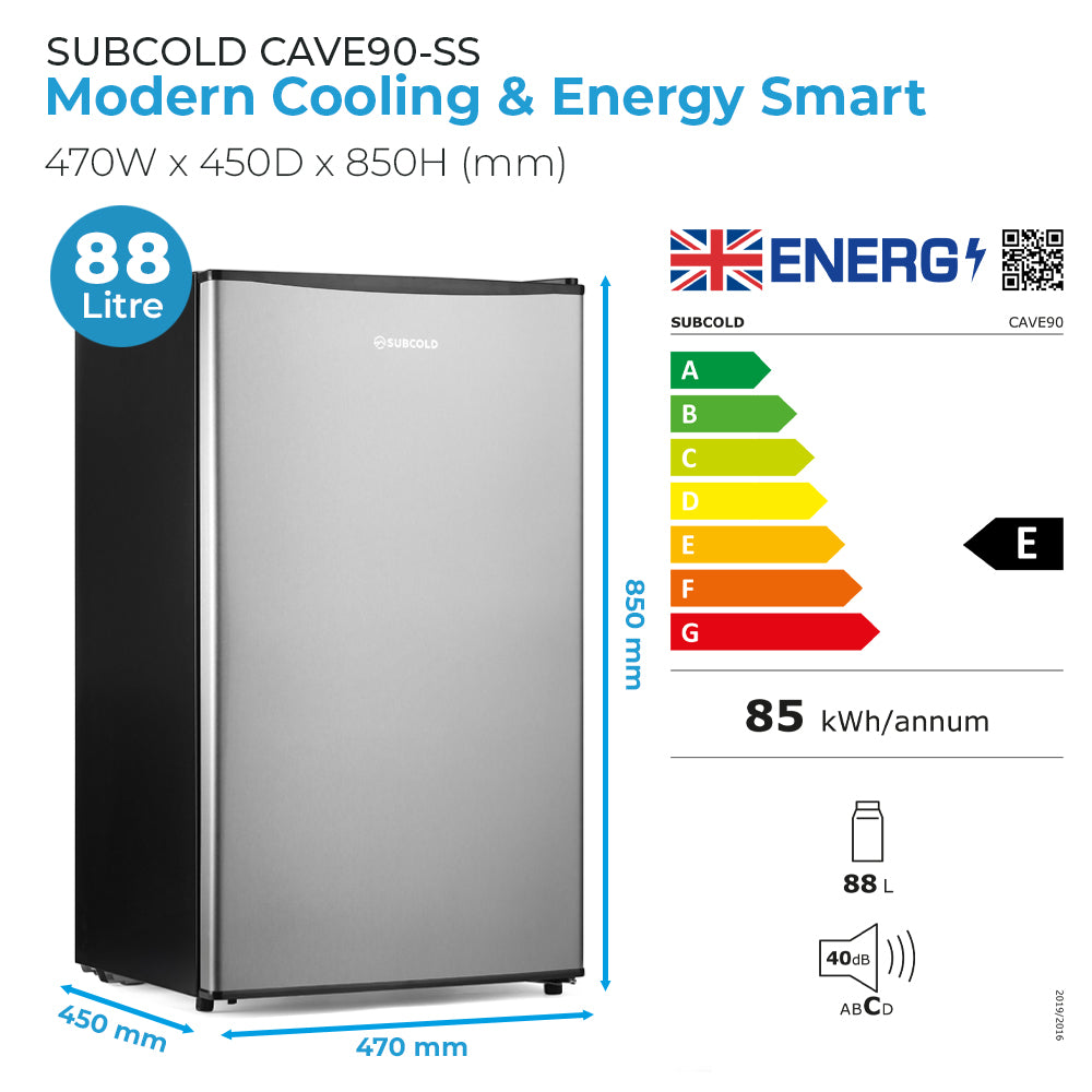 Subcold Cave90 Beer Fridge Stainless Steel