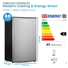 Subcold Cave90 Beer Fridge Stainless Steel
