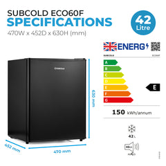 Subcold ECO60F Freezer Black