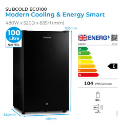 100L Fridge Subcold ECO100 Black