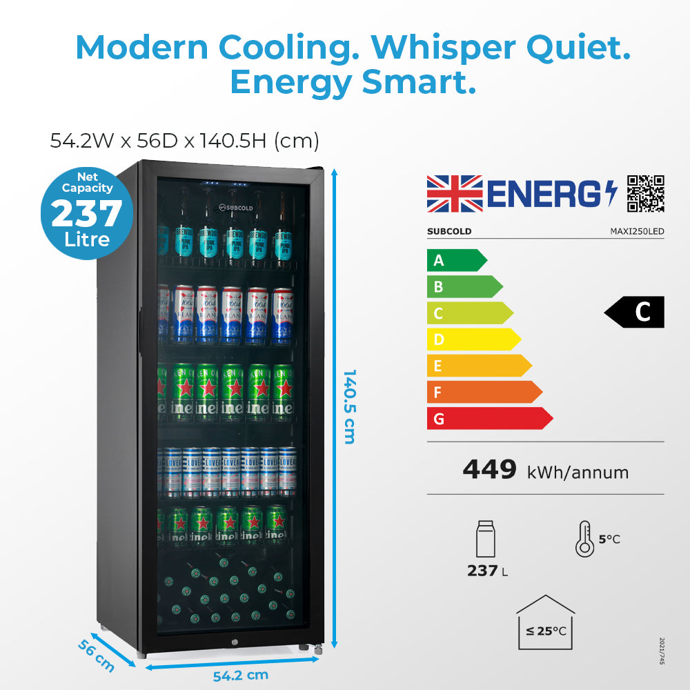 Subcold Maxi250 Beer Fridge Black