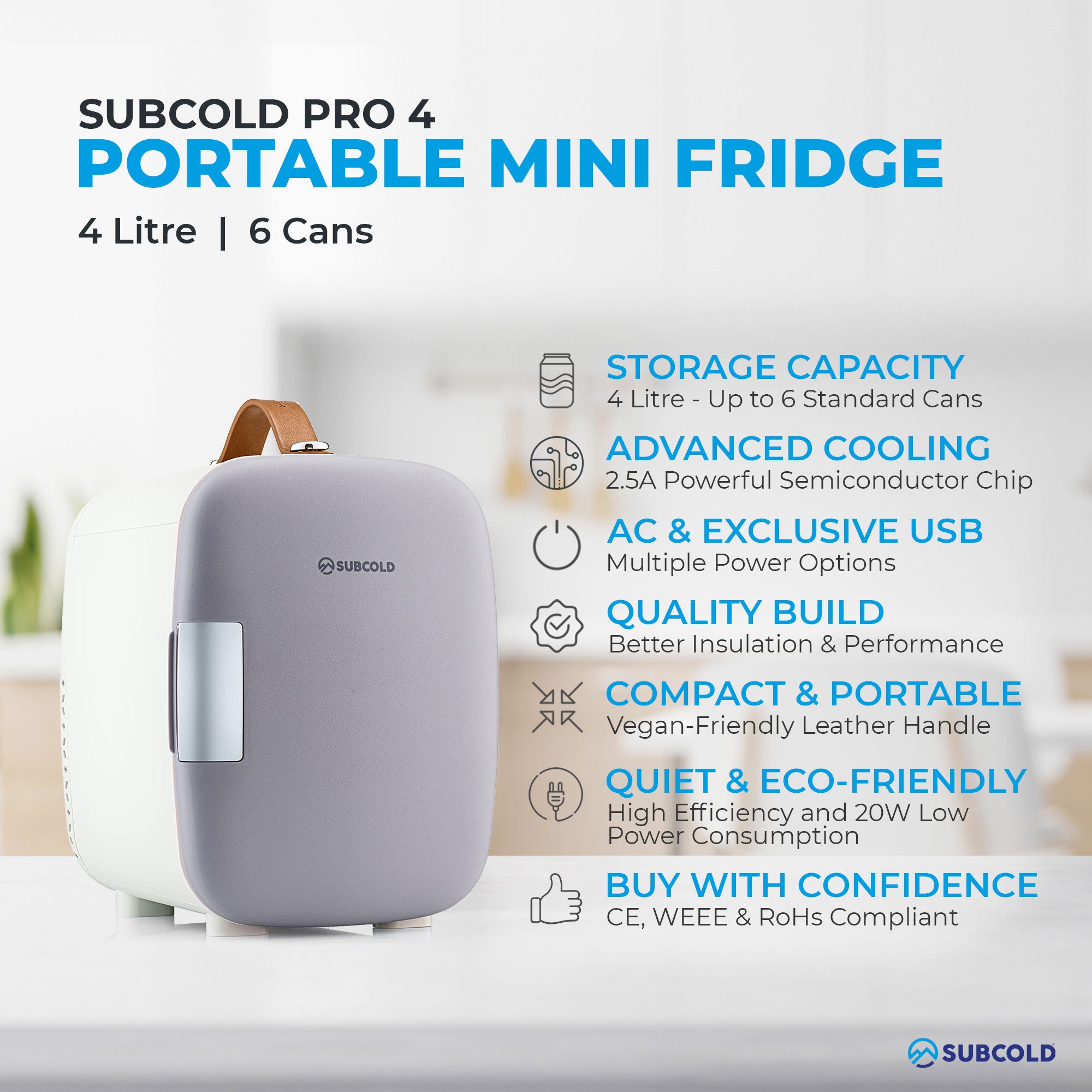 4L Mini Fridge - Subcold PRO4
