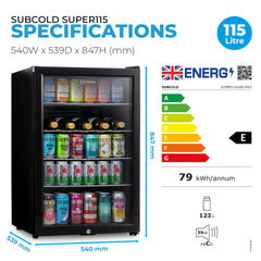 Subcold Super115 Beer Fridge Black