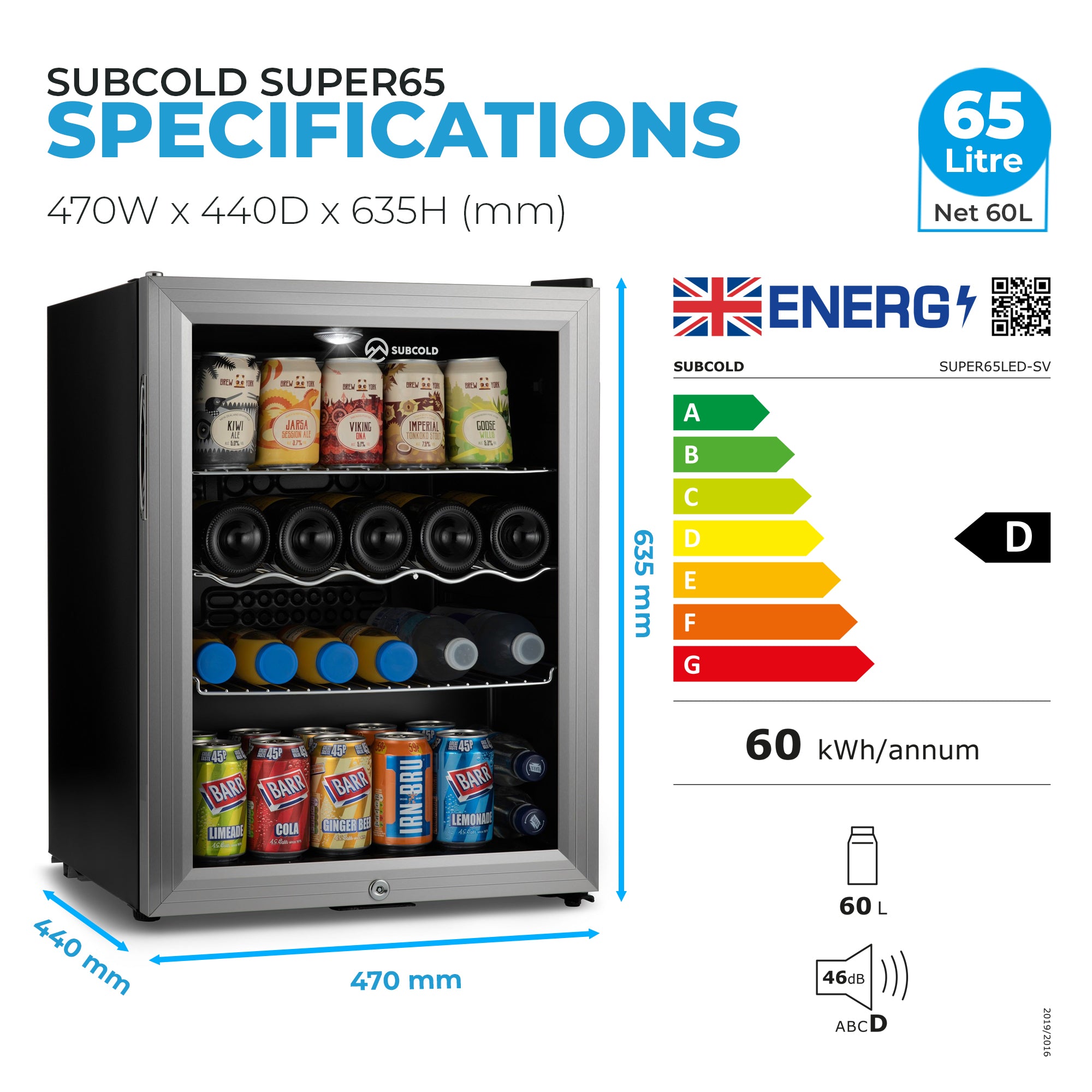 Subcold Super65 Beer Fridge Silver