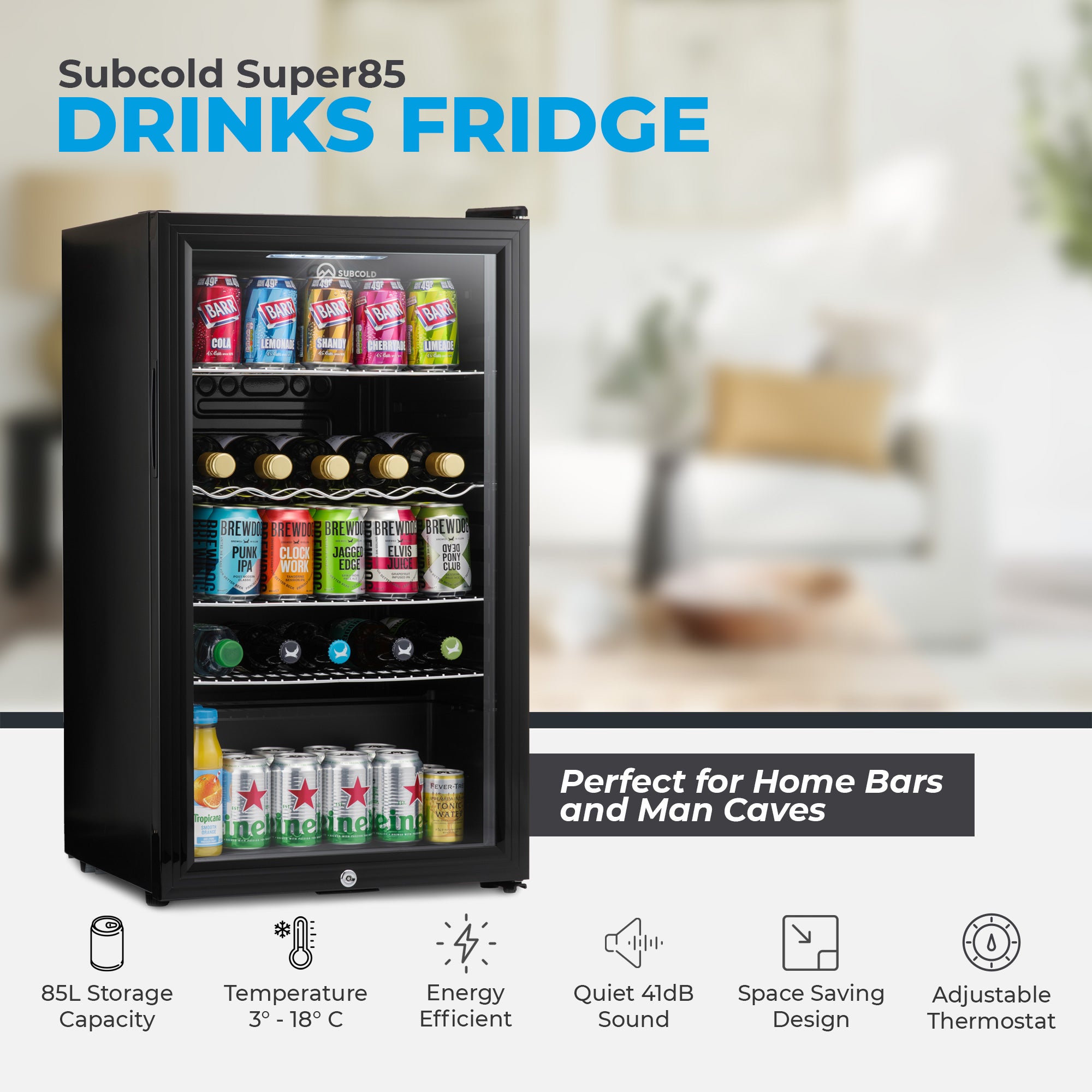 Subcold Super85 Beer Fridge Black