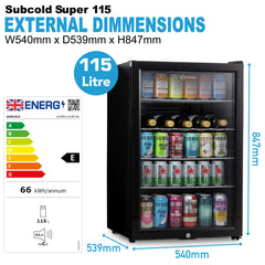 Subcold Super115 Beer Fridge Black