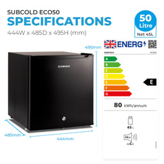 50L Fridge Subcold ECO50 Black