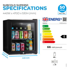 Subcold Super50 Beer Fridge Black