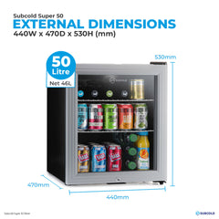 Subcold Super50 Beer Fridge Silver