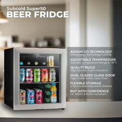 Subcold Super50 Beer Fridge Stainless Steel