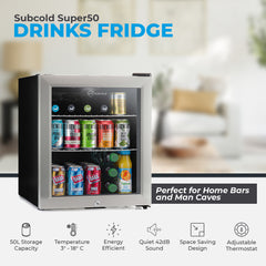 Subcold Super50 Beer Fridge Stainless Steel