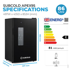 Subcold APEX95 Beer Fridge Black