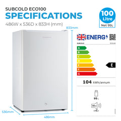 100L Fridge Subcold ECO100 White