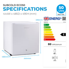 50L Fridge Subcold ECO50 White