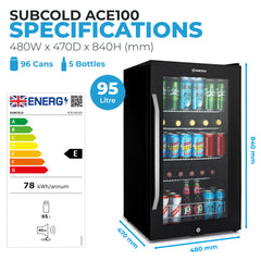 Subcold ACE100 Beer Fridge Black