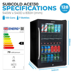 Subcold ACE130 Beer Fridge Black