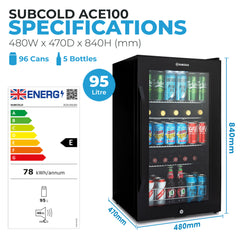 Subcold ACE100 Beer Fridge Black