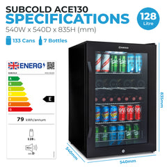 Subcold ACE130 Beer Fridge Black