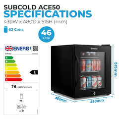 Subcold ACE50 Beer Fridge Black