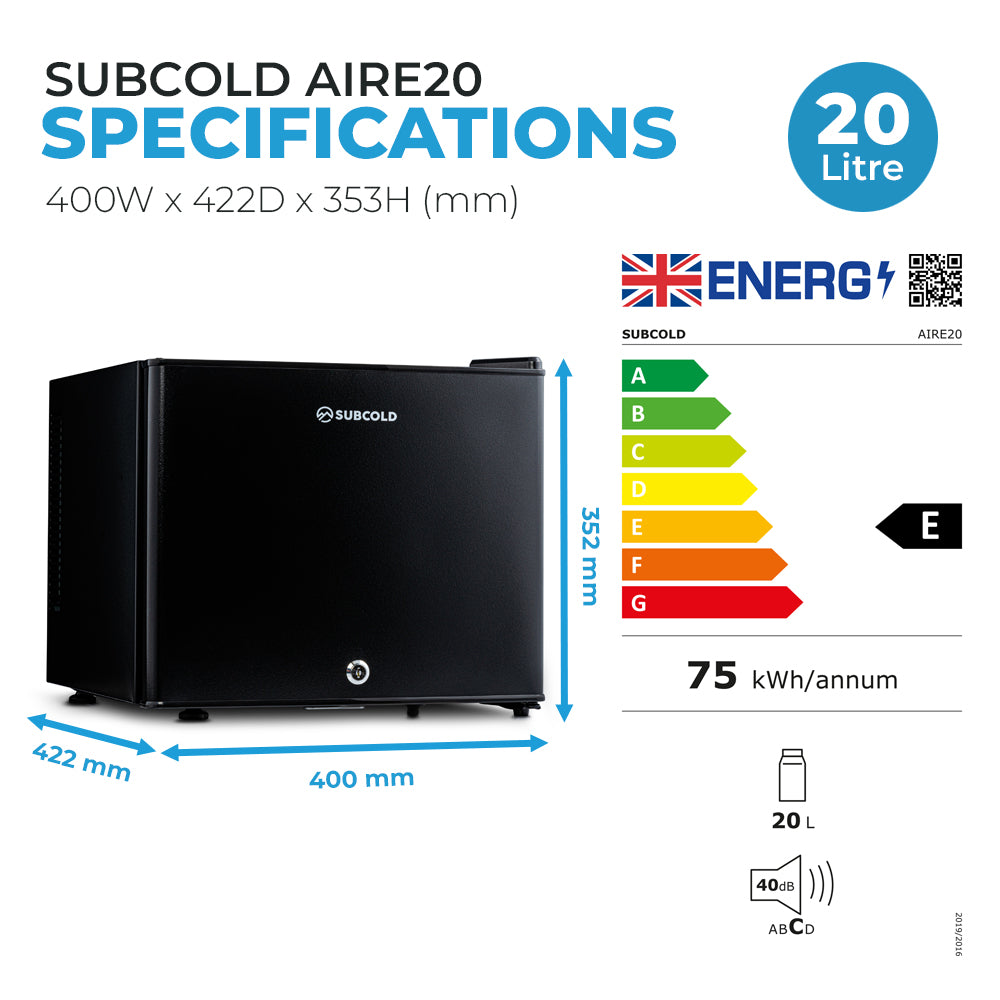20L Fridge Subcold AIRE20 Black