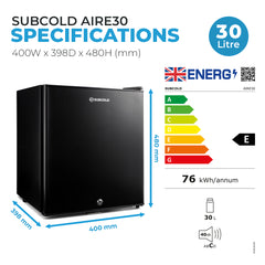 30L Fridge Subcold AIRE30 Black