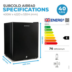 40L Fridge Subcold AIRE40 Black