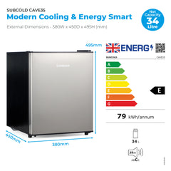 Subcold Cave35 Beer Fridge Stainless Steel