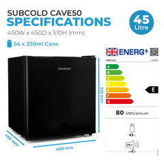 Subcold Cave50 Beer Fridge Black