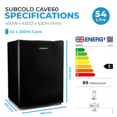 Subcold Cave60 Beer Fridge Black