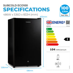 100L Fridge Subcold ECO100 Black